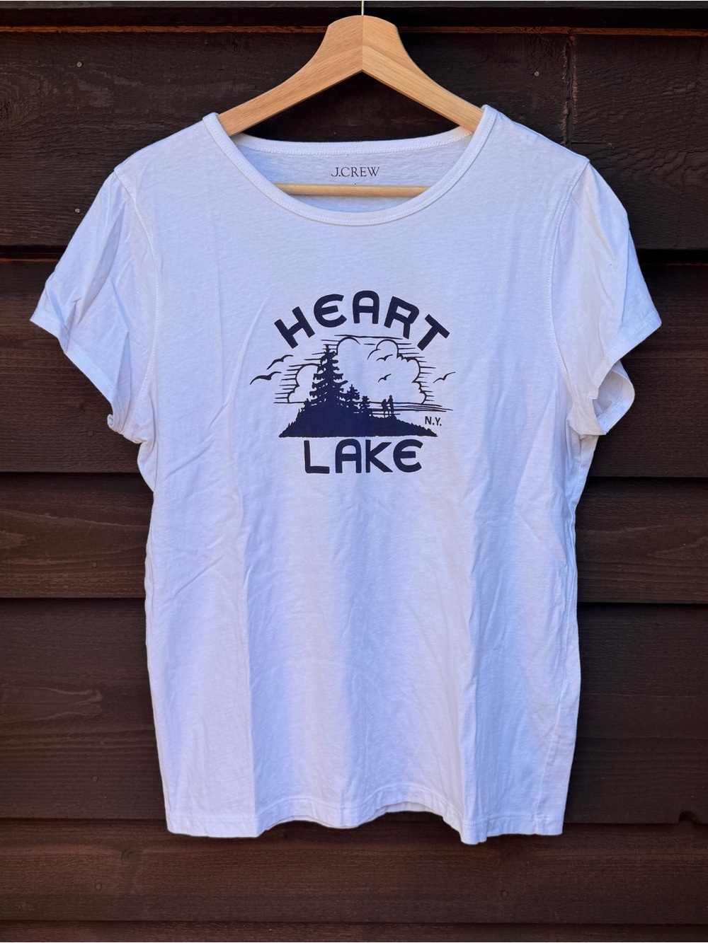 J. Crew Women's White 'Heart Lake' Graphic Tee